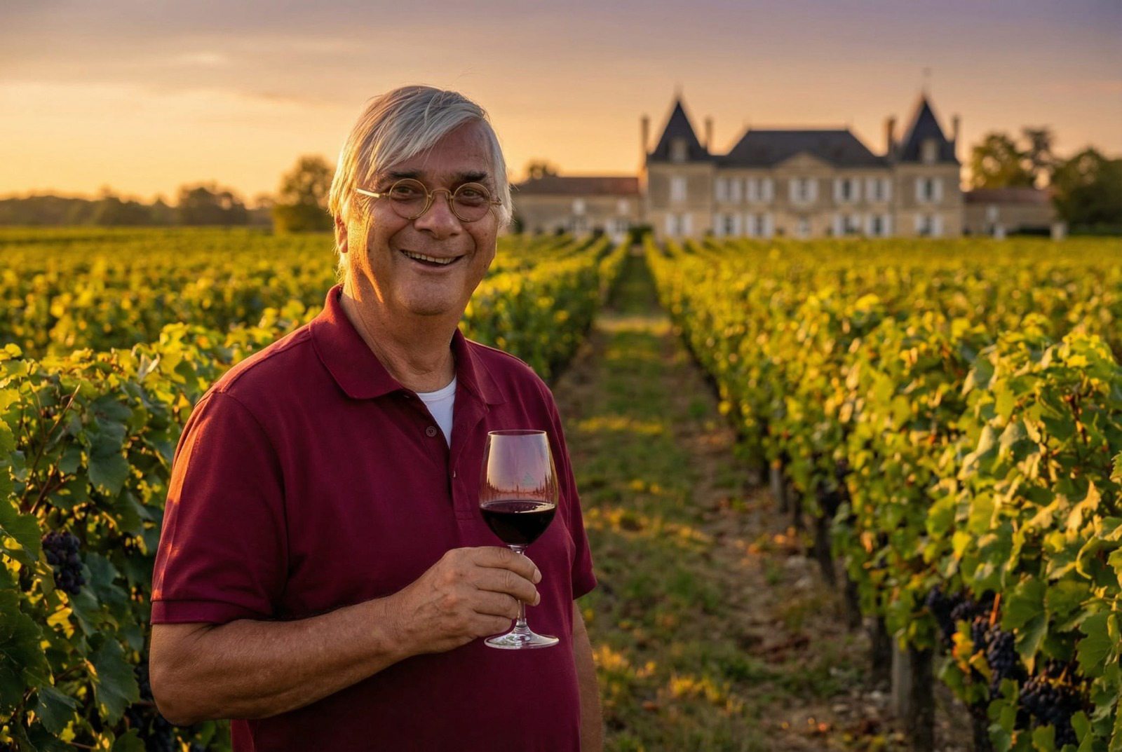 Onno Albada Jelgersma tussen de wijngaarden